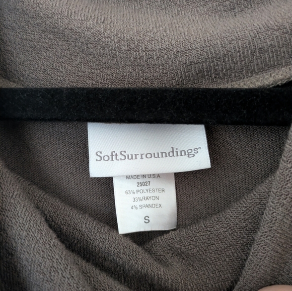 Soft Surroundings Taupe/Grey Cowl Neck Sweater Asymmetrical Hem Women's size S - Picture 6 of 7